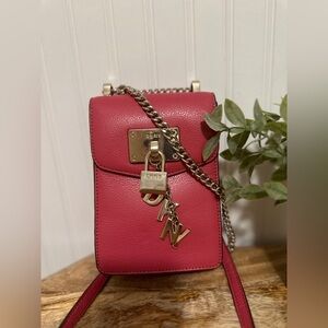 DKNY Crossbody Pink Leather Bag